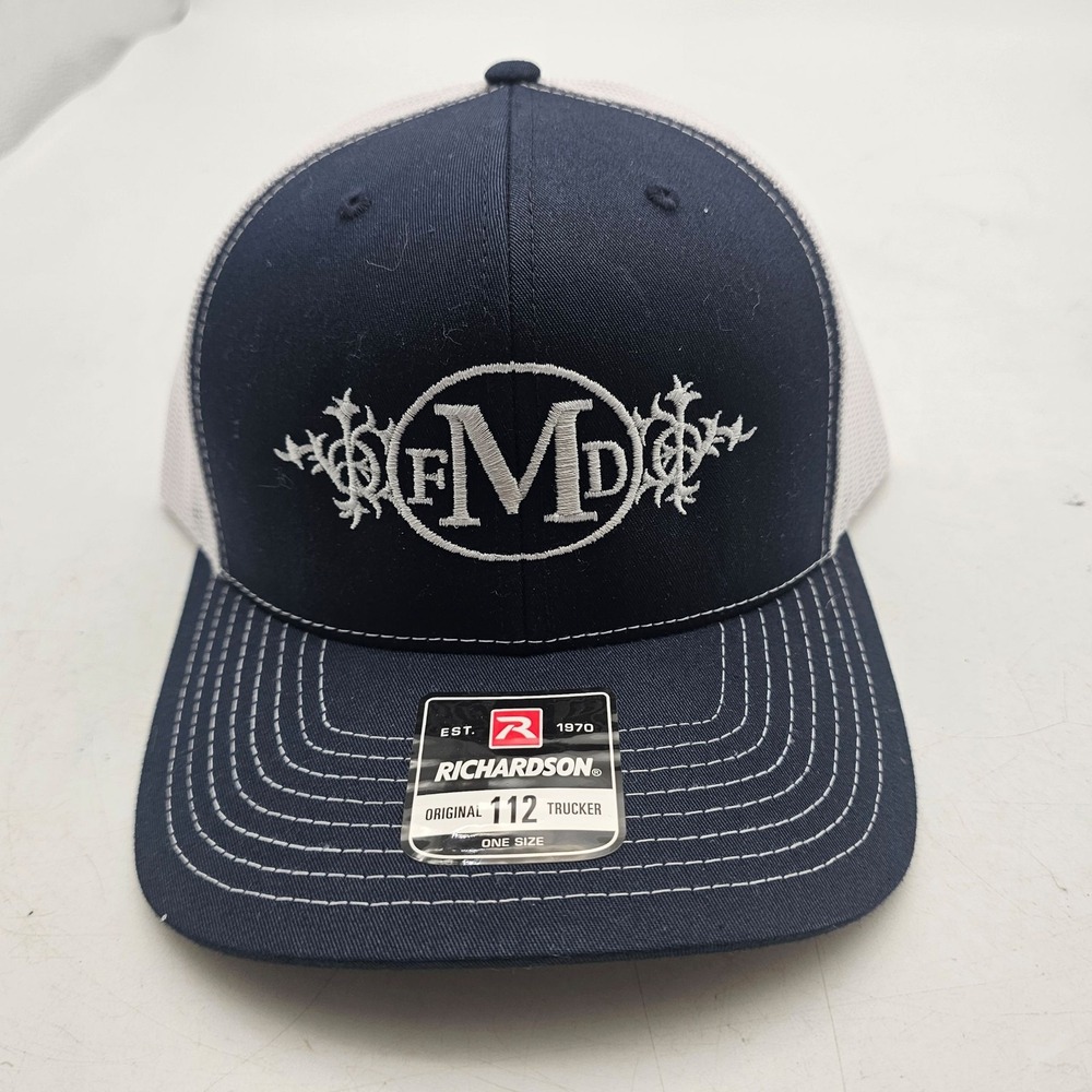 FMD Richardson 112 Trucker Hat Navy White Snapback Mesh Embroidered Logo